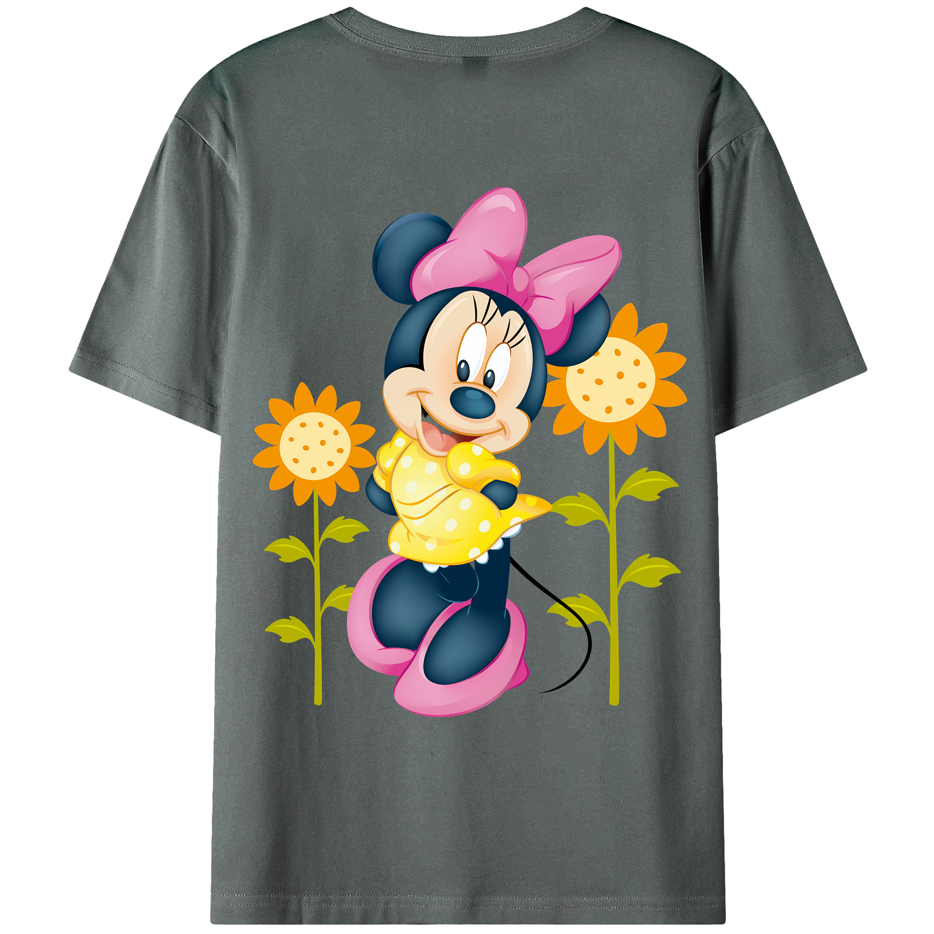 （画像用） ミッキーマウス Mickey Mouse 綿100％ メンズ半袖Tシャツ（バックプリント） 通気性